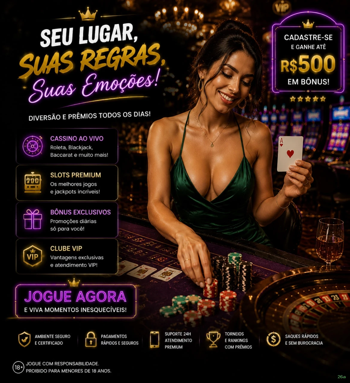 Cassino 26a - mesas ao vivo e jogos